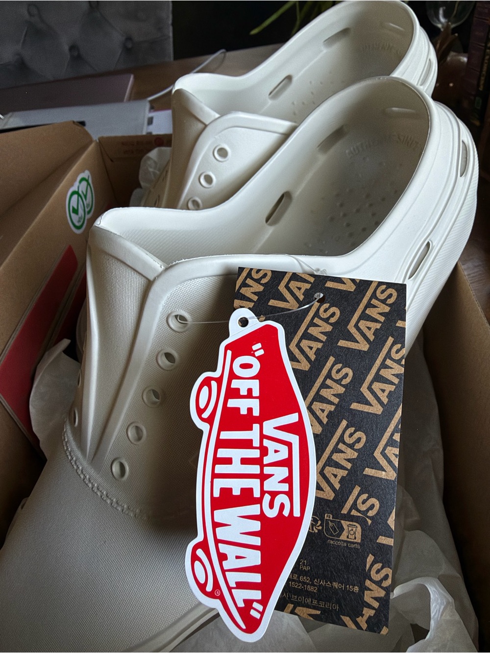 Vans Authentic Foam Mule Mens Clog Shoes White